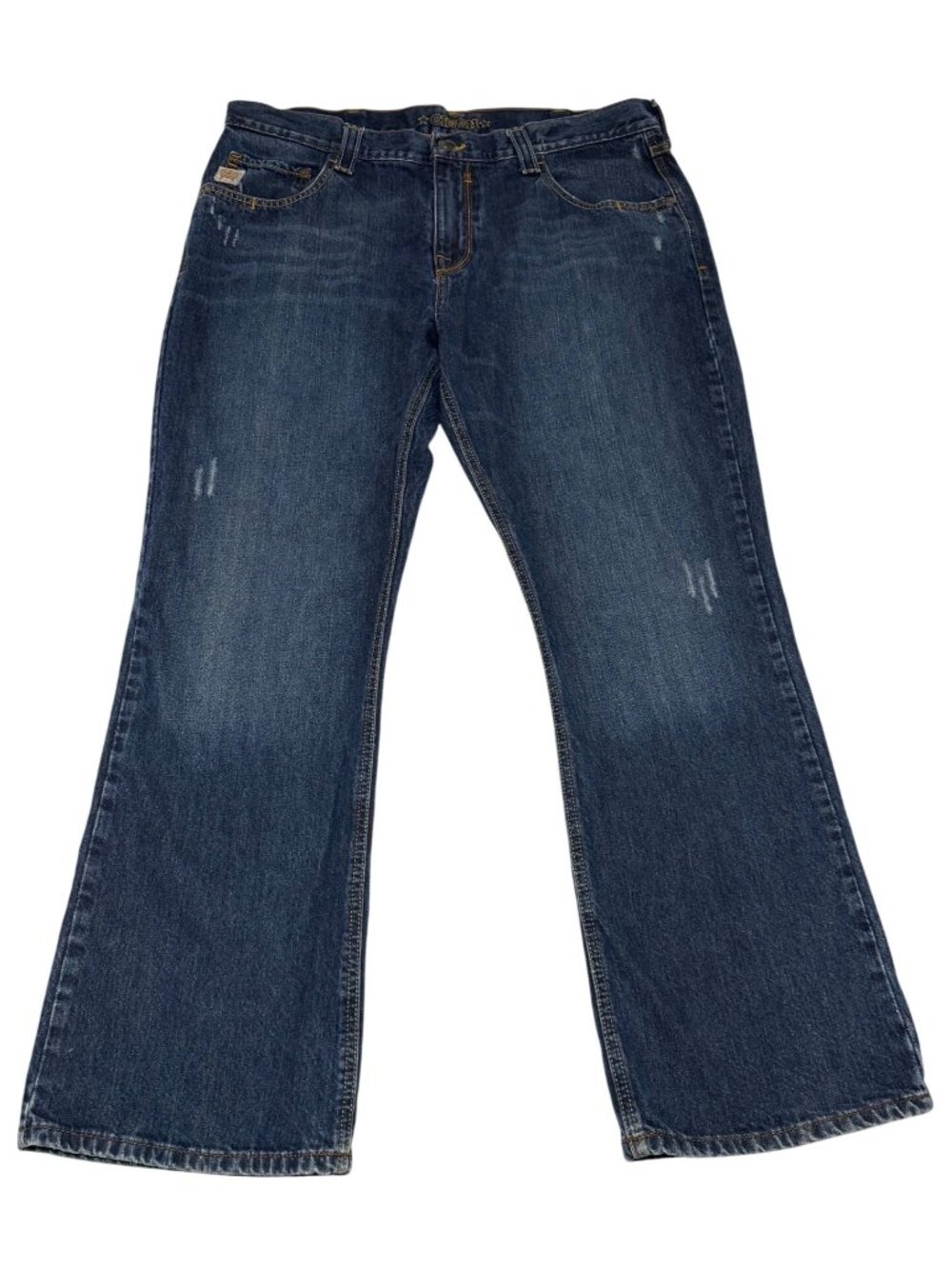 Cinch Men's Carter 2.0 Dark Wash Relaxed Bootcut Stretch Denim Jeans size 38x32